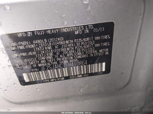 45794586 :رقم المزاد ، JF2SJAHC7EH410864 vin ، 2014 Subaru Forester 2.5i Limited مزاد بيع