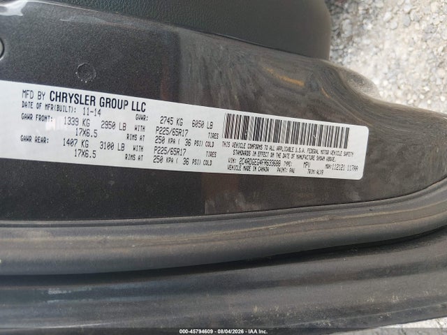 45794609 :رقم المزاد ، 2C4RDGEG4FR633688 vin ، 2015 Dodge Grand Caravan R/t مزاد بيع