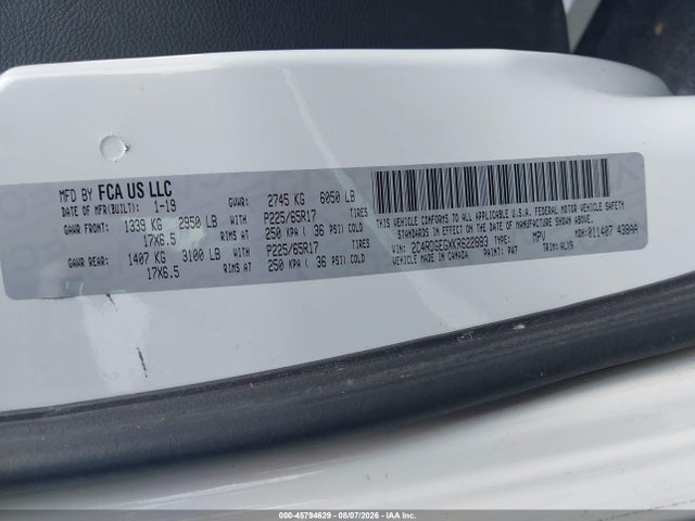 2C4RDGEGXKR622883 Dodge Grand Caravan Gt