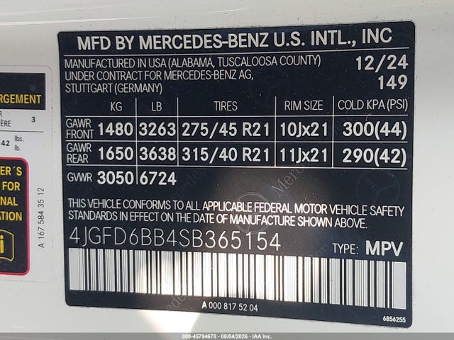 45794678 :رقم المزاد ، 4JGFD6BB4SB365154 vin ، 2025 Mercedes-benz Amg Gle 53 Coupe 4matic+ مزاد بيع