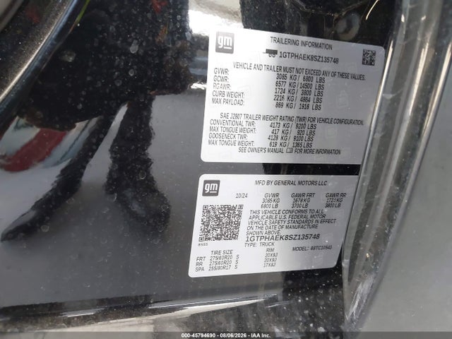 Продаж на аукціоні авто 2025 Gmc Sierra 1500 2wd  Short Box Pro, vin: 1GTPHAEK8SZ135748, номер лоту: 45794690