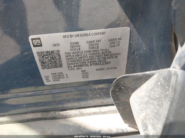 45794715 :رقم المزاد ، KL4AMDSL9TB012397 vin ، 2026 Buick Encore Gx Sport Touring Fwd مزاد بيع