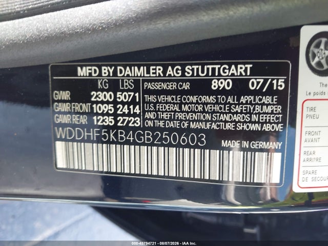 Продажа на аукционе авто 2016 Mercedes-benz E 350, vin: WDDHF5KB4GB250603, номер лота: 45794721