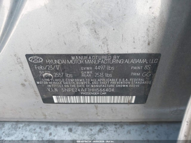 Hyundai SONATA SE 2017 5NPE24AF1HH566404 Image 9