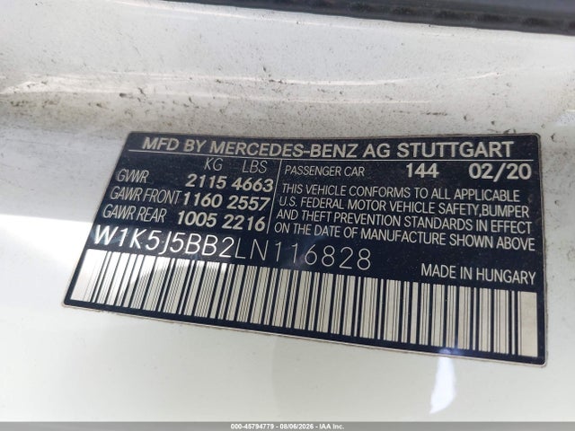 Продажа на аукционе авто 2020 Mercedes-benz Amg Cla 35 4matic, vin: W1K5J5BB2LN116828, номер лота: 45794779