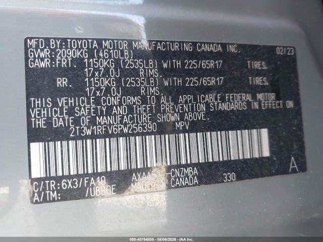 Toyota Rav4 Xle 2023 2T3W1RFV6PW256390 Image 9