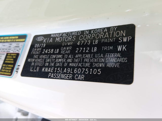 Продаж на аукціоні авто 2020 Kia Stinger Gt-line, vin: KNAE15LA9L6075105, номер лоту: 45794827