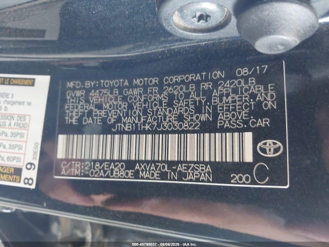 Toyota CAMRY SE 2018 JTNB11HK7J3030822 Image 9
