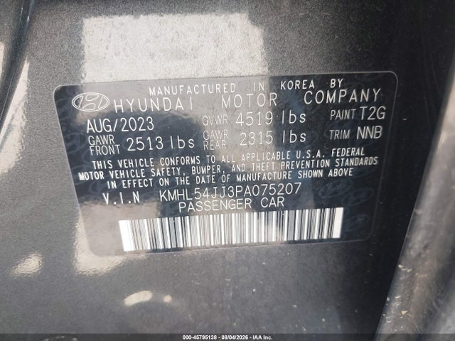 KMHL54JJ3PA075207 Hyundai Sonata Hybrid Limited