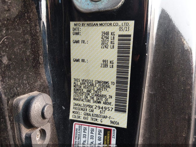 45795153 :رقم المزاد ، 1N4AL2EP9DC294957 vin ، 2013 Nissan Altima 2.5 S مزاد بيع