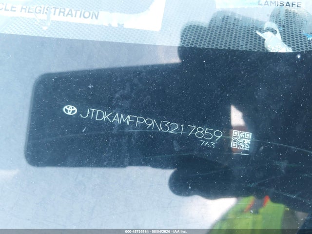 Aukcja sprzedaży 2022 Toyota Prius Prime Le, vin: JTDKAMFP9N3217859, numer aukcji: 45795164