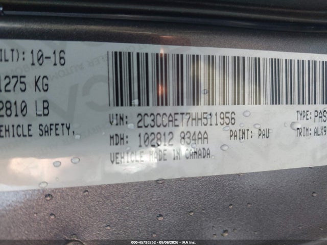 Продажа на аукционе авто 2017 Chrysler 300c, vin: 2C3CCAET7HH511956, номер лота: 45795252