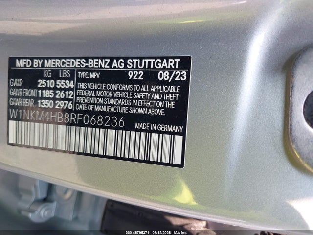 45795371 :رقم المزاد ، W1NKM4HB8RF068236 vin ، 2024 Mercedes-benz Glc 300 4matic Suv مزاد بيع