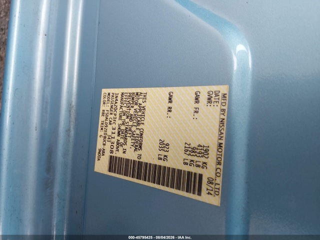 Продажа на аукционе авто 2015 Nissan Leaf Sv, vin: 1N4AZ0CP3FC311308, номер лота: 45795425