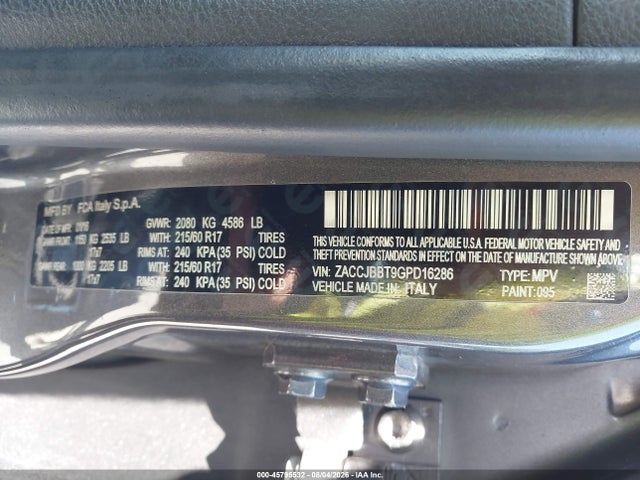 Aukcja sprzedaży 2016 Jeep Renegade Latitude, vin: ZACCJBBT9GPD16286, numer aukcji: 45795532