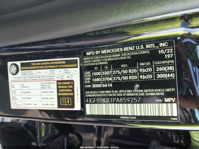 4JGFB5KB1PA859257 Mercedes-Benz Gle 450 4matic