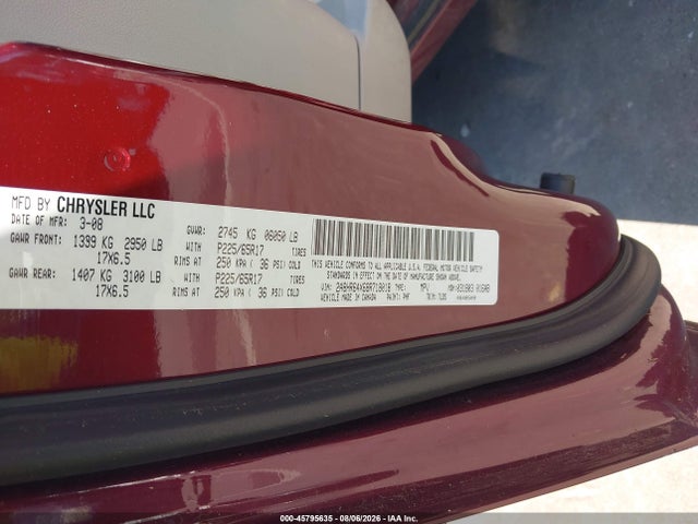 Продаж на аукціоні авто 2008 Chrysler Town & Country Limited, vin: 2A8HR64X68R718018, номер лоту: 45795635