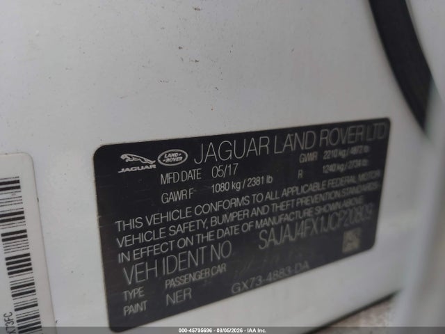 Aukcja sprzedaży 2018 Jaguar Xe 25t Premium, vin: SAJAJ4FX1JCP20809, numer aukcji: 45795696
