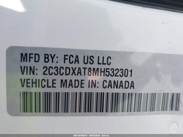 2C3CDXAT8MH532301 Dodge Charger Police Rwd