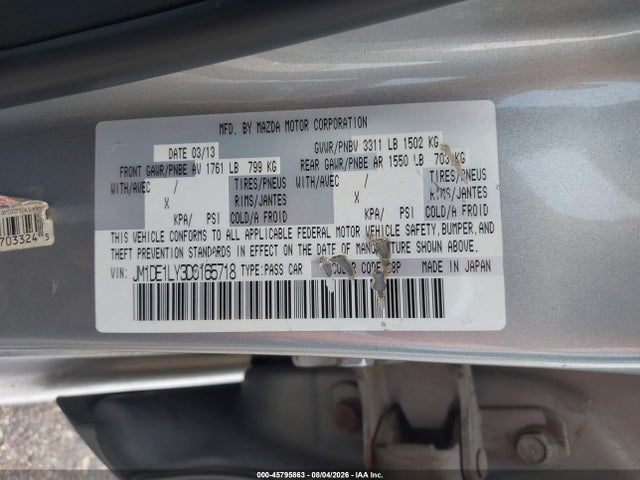Aukcja sprzedaży 2013 Mazda Mazda2 Touring, vin: JM1DE1LY3D0165718, numer aukcji: 45795863
