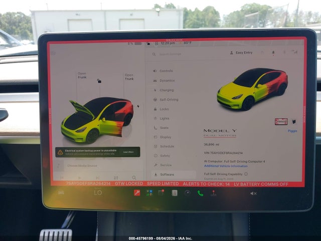 45796199 :رقم المزاد ، 7SAYGDEF8RA264214 vin ، 2024 Tesla Model Y Performance Dual Motor All-wheel Drive مزاد بيع