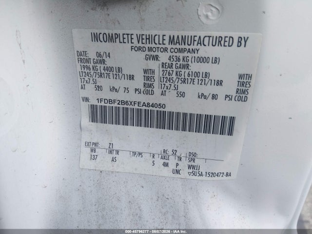 Ford F-250 Xl 2015 1FDBF2B6XFEA84050 Image 9