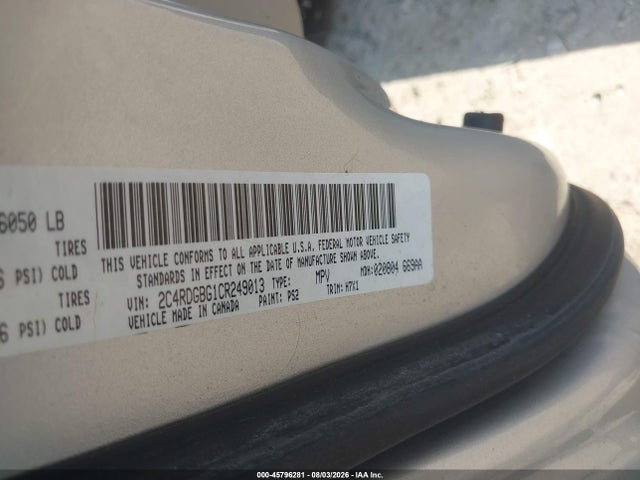 Продажа на аукционе авто 2012 Dodge Grand Caravan Se/avp, vin: 2C4RDGBG1CR249013, номер лота: 45796281