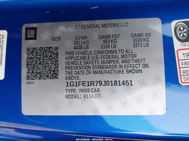 Chevrolet Camaro 1ss 2018 1G1FE1R79J0181451 Image 9