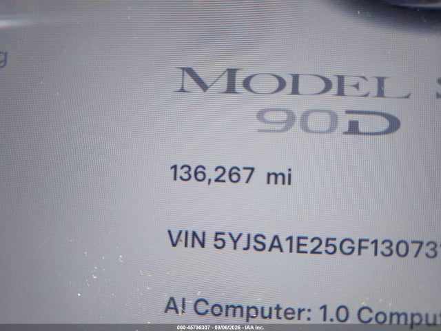 5YJSA1E25GF130731 Tesla Model S 60d/70d/75d/85d/90d