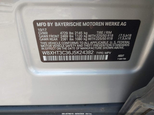 Продажа на аукционе авто 2018 Bmw X1 Xdrive28i, vin: WBXHT3C36J5K24382, номер лота: 45796319