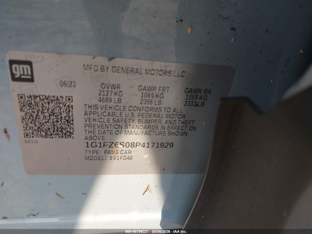 45796321 :رقم المزاد ، 1G1FZ6S08P4171929 vin ، 2023 Chevrolet Bolt Euv Fwd Premier مزاد بيع