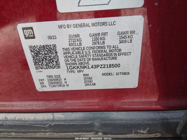 Продажа на аукционе авто 2023 Gmc Acadia Fwd Sle, vin: 1GKKNKL43PZ218500, номер лота: 45796327