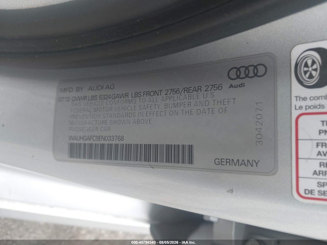 Aukcja sprzedaży 2014 Audi A6 3.0t Premium Plus, vin: WAUHGAFC9EN033768, numer aukcji: 45796340