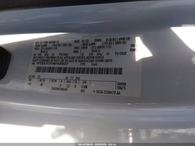 Ford F-150 Xl 2022 1FTEX1C51NFA50537 Image 9