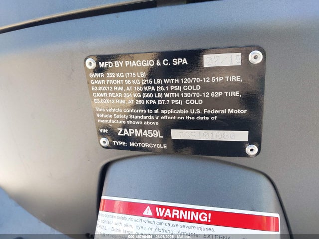 Vespa Gts 300 Super 2016 ZAPM459L7G5101080 Image 10