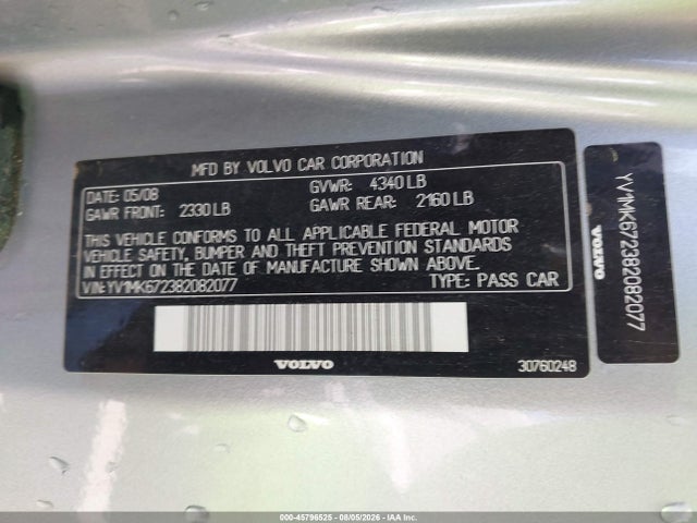 Aukcja sprzedaży 2008 Volvo C30 T5 R-design/t5 Version 1.0/t5 Version 2.0, vin: YV1MK672382082077, numer aukcji: 45796525