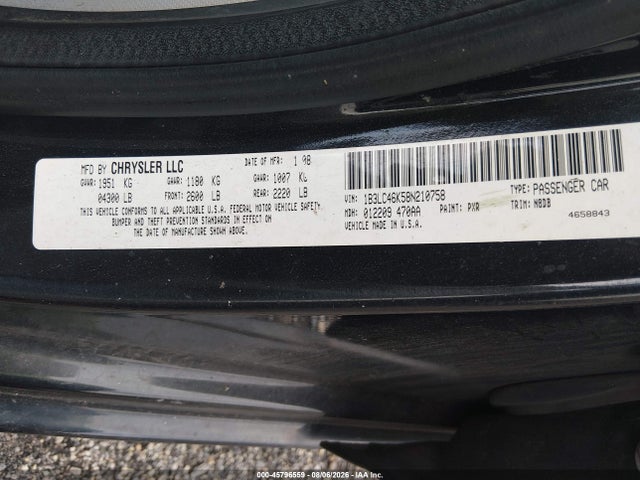 Продажа на аукционе авто 2008 Dodge Avenger Se, vin: 1B3LC46K58N210758, номер лота: 45796559
