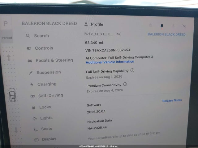 Tesla Model X Dual Motor All-wheel Drive 2022 7SAXCAE56NF362653 Image 7