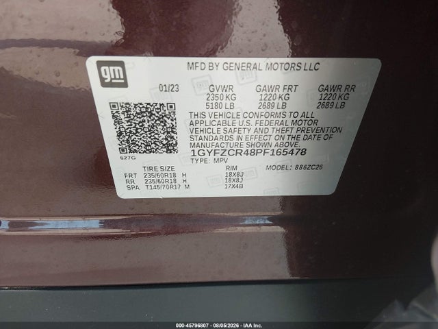 Aukcja sprzedaży 2023 Cadillac Xt4 Fwd Premium Luxury, vin: 1GYFZCR48PF165478, numer aukcji: 45796807