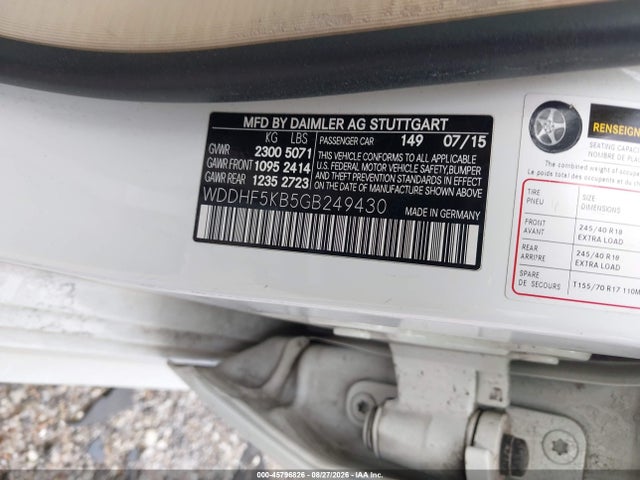 2016 Mercedes-benz E 350 მანქანა იყიდება აუქციონზე, vin: WDDHF5KB5GB249430, აუქციონის ნომერი: 45796826
