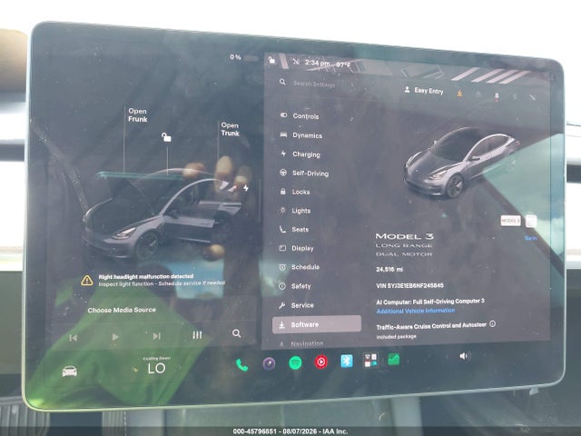 Aukcja sprzedaży 2022 Tesla Model 3 Long Range Dual Motor All-wheel Drive, vin: 5YJ3E1EB6NF245845, numer aukcji: 45796851