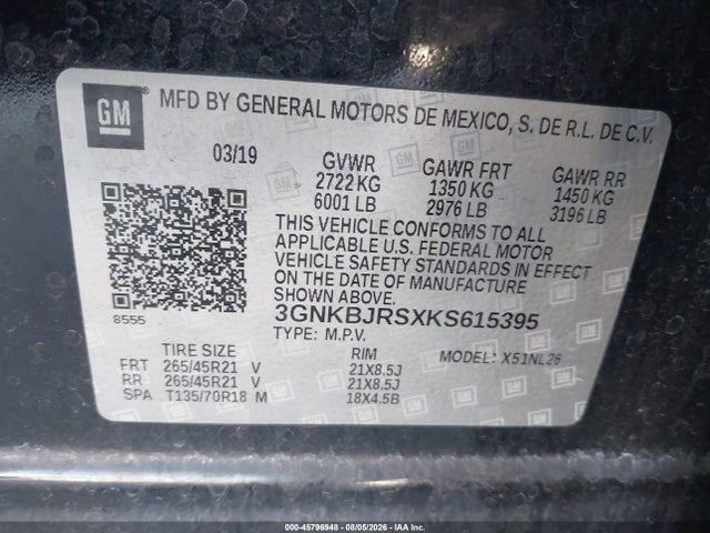 Chevrolet BLAZER RS 2019 3GNKBJRSXKS615395 Image 9