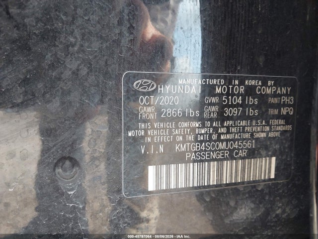 Aukcja sprzedaży 2021 Genesis G80 2.5t Rwd, vin: KMTGB4SC0MU045561, numer aukcji: 45797064