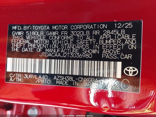 JTDACAAJ2T3036980 Toyota Crown Signia Limited