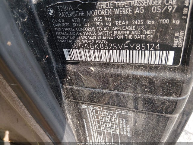 Продажа на аукционе авто 1997 Bmw 328ic, vin: WBABK8325VEY85124, номер лота: 45797108