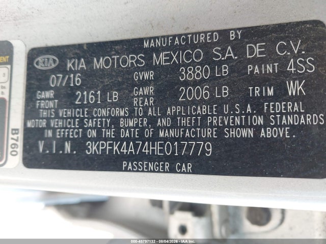 KIA FORTE LX 2017 3KPFK4A74HE017779 Image 9