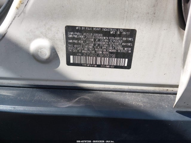 Продаж на аукціоні авто 2011 Subaru Forester 2.5xt Touring, vin: JF2SHGGC7BH768798, номер лоту: 45797258