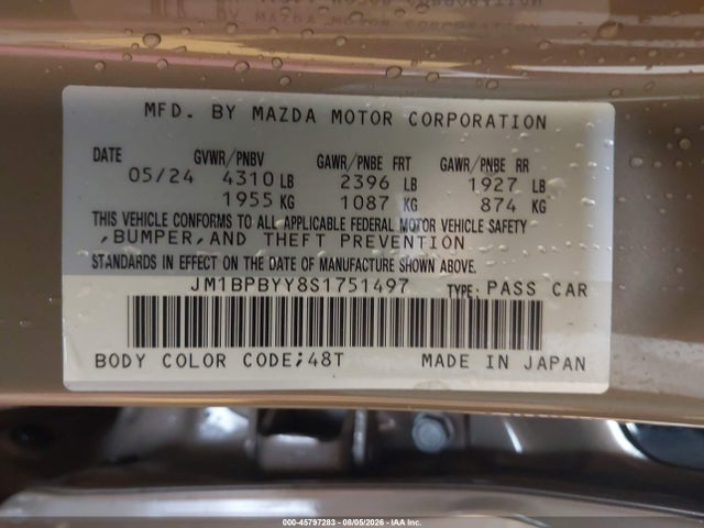 Продаж на аукціоні авто 2025 Mazda Mazda3 2.5 Carbon Turbo, vin: JM1BPBYY8S1751497, номер лоту: 45797283