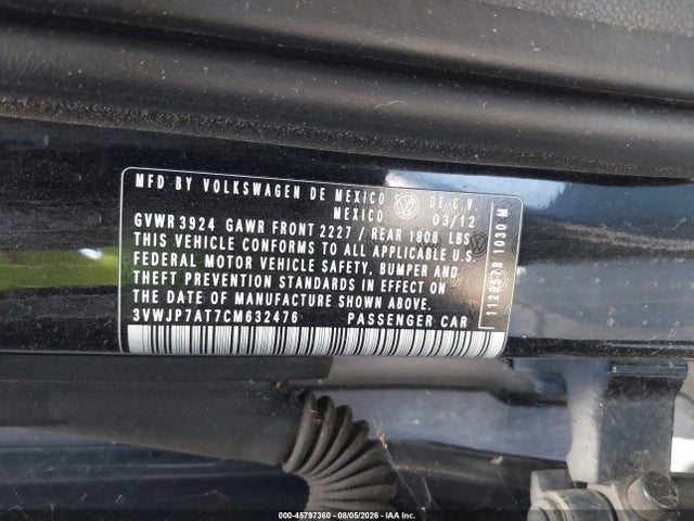 Продаж на аукціоні авто 2012 Volkswagen Beetle 2.5l, vin: 3VWJP7AT7CM632476, номер лоту: 45797360