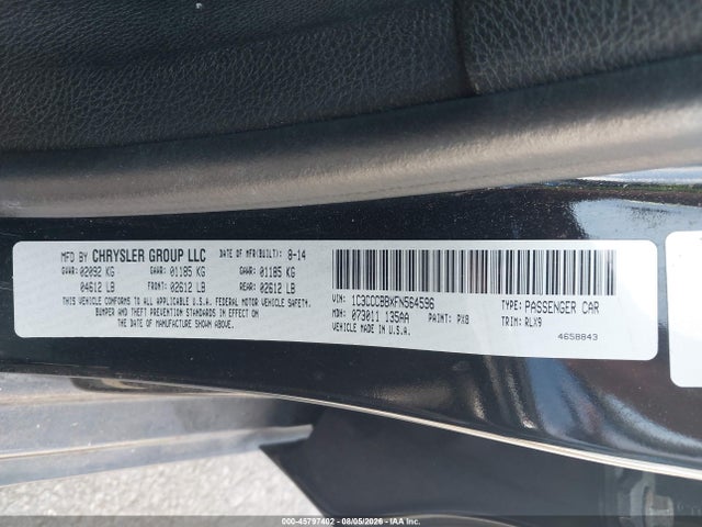 Продаж на аукціоні авто 2015 Chrysler 200 S, vin: 1C3CCCBBXFN564596, номер лоту: 45797402